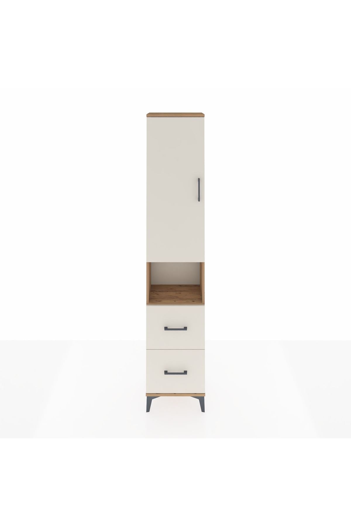 Arges Dolap 3 Raflı 2 Çekmeceli Tek Askılı 44x30x221 - S28M180V7A