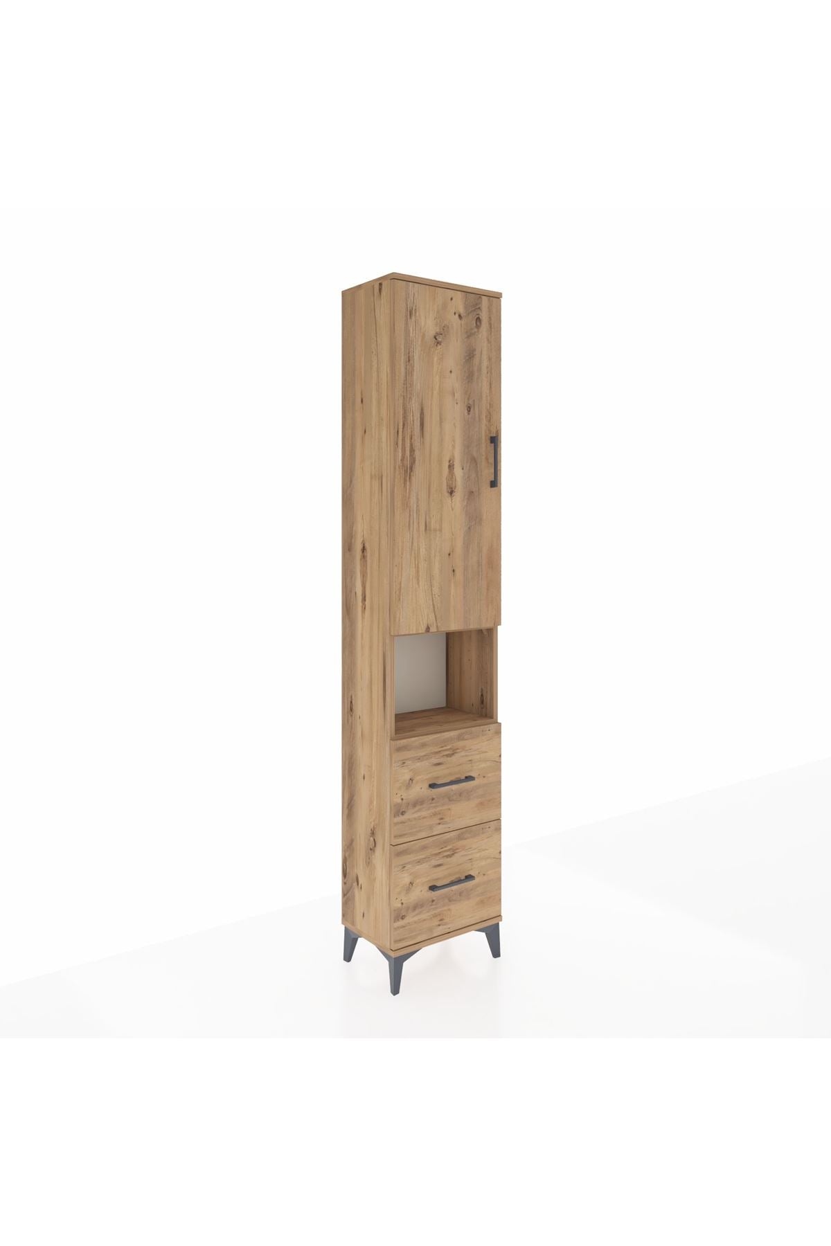 Arges Dolap 3 Raflı 2 Çekmeceli Tek Askılı 44x30x221 - S28M180V9A