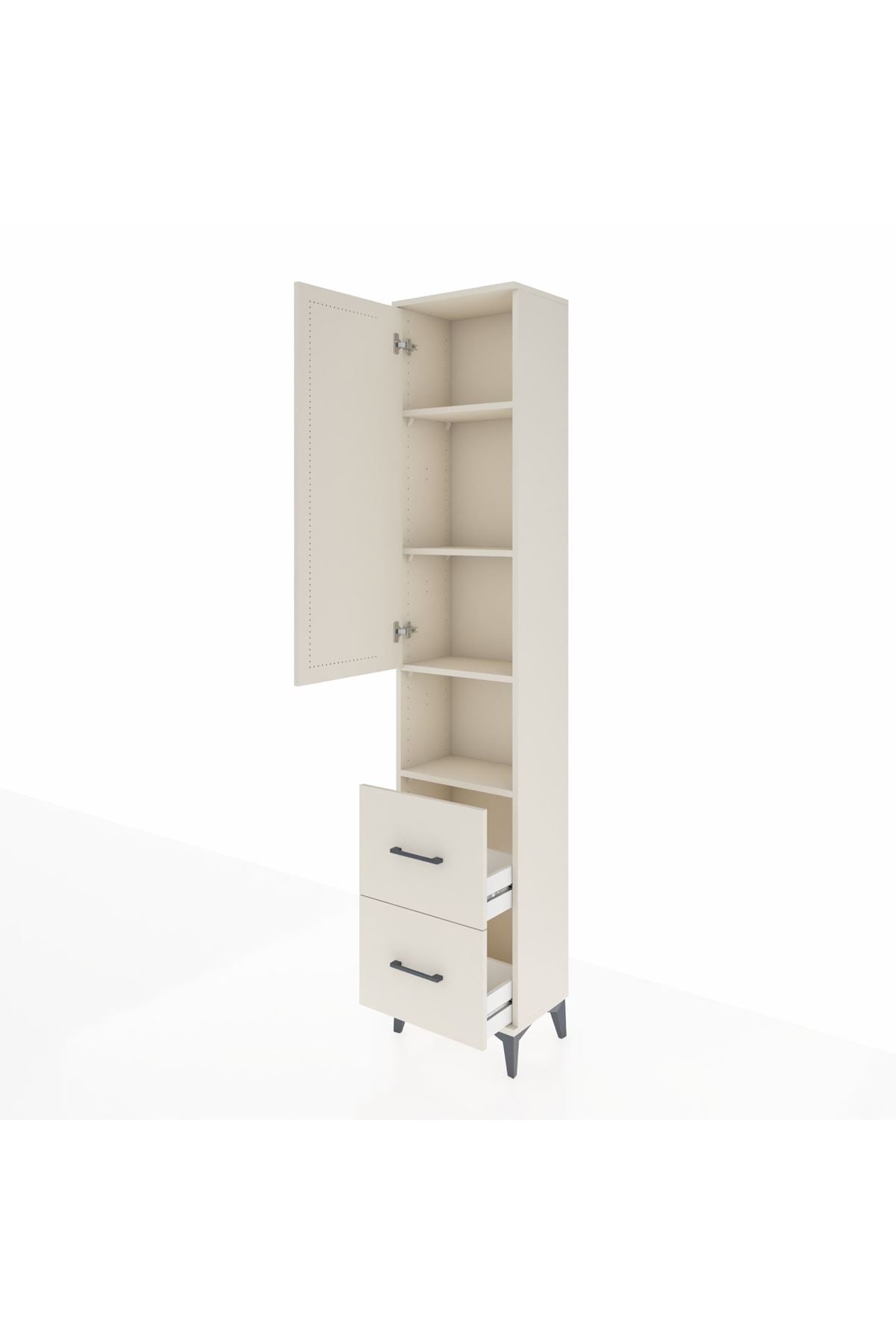 Arges Dolap 4 Raflı 2 Çekmeceli Tek Kapaklı 44x30x221 - S28M181V1A