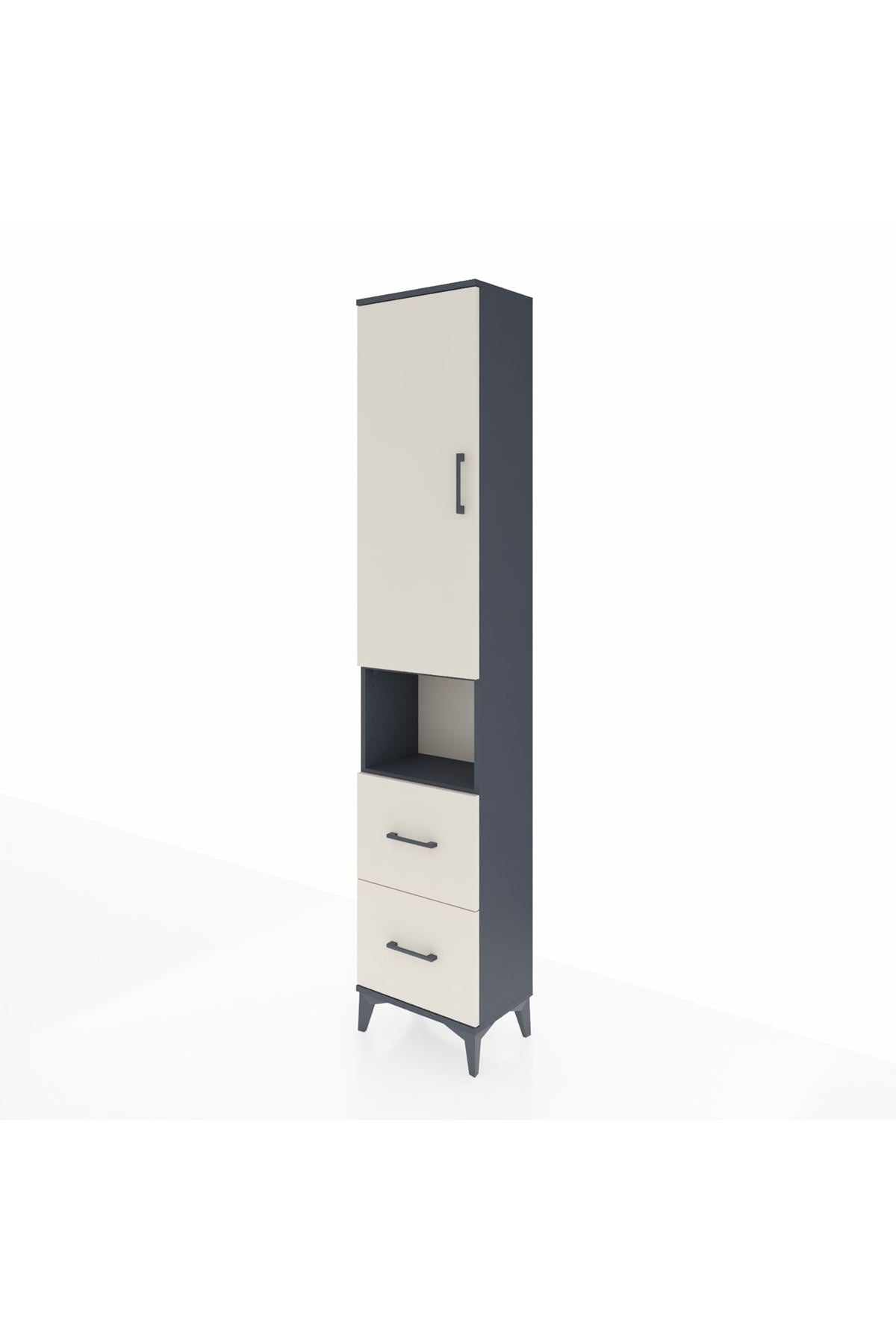 Arges Dolap 4 Raflı 2 Çekmeceli Tek Kapaklı 44x30x221 - S28M181V4A