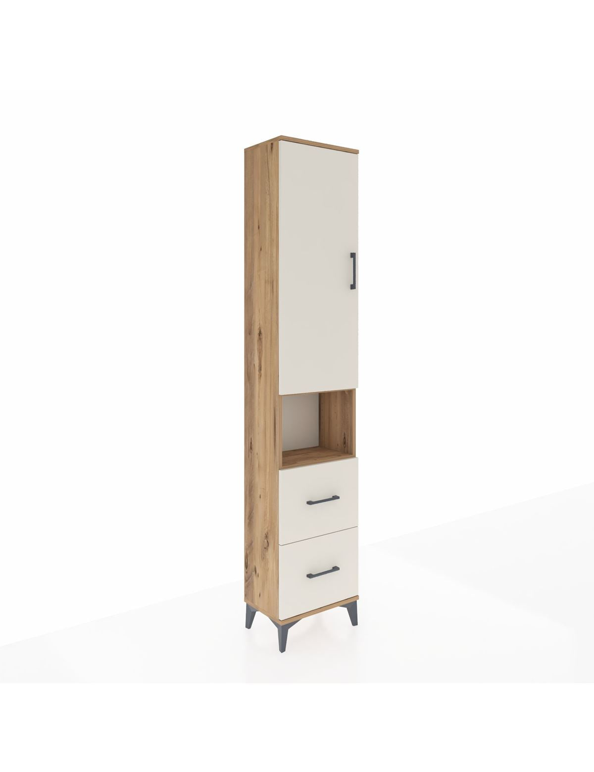 Arges Dolap 4 Raflı 2 Çekmeceli Tek Kapaklı 44x30x221 - S28M181V7A