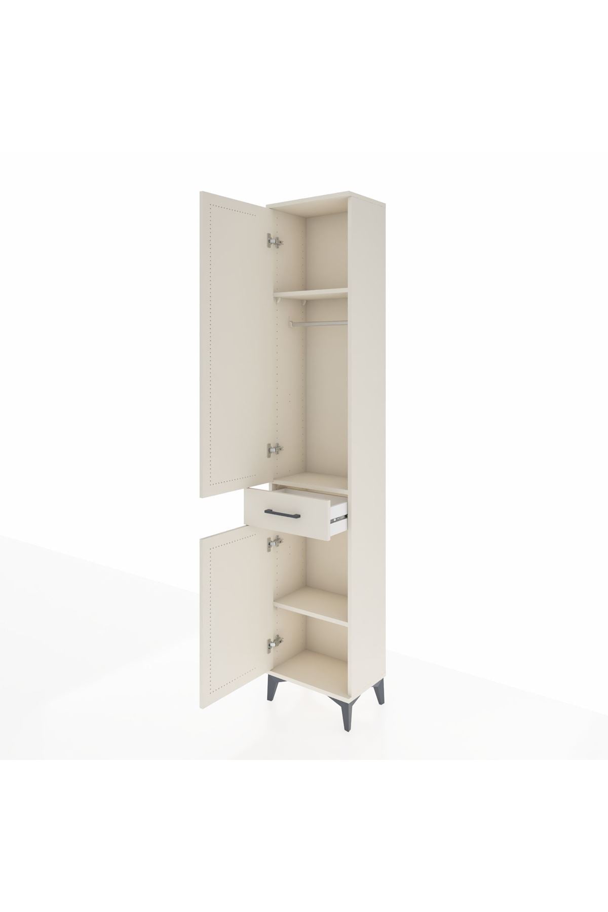 Arges Dolap 3 Raflı Tek Çekmeceli Tek Askılı 44x30x221 - S28M183V1A