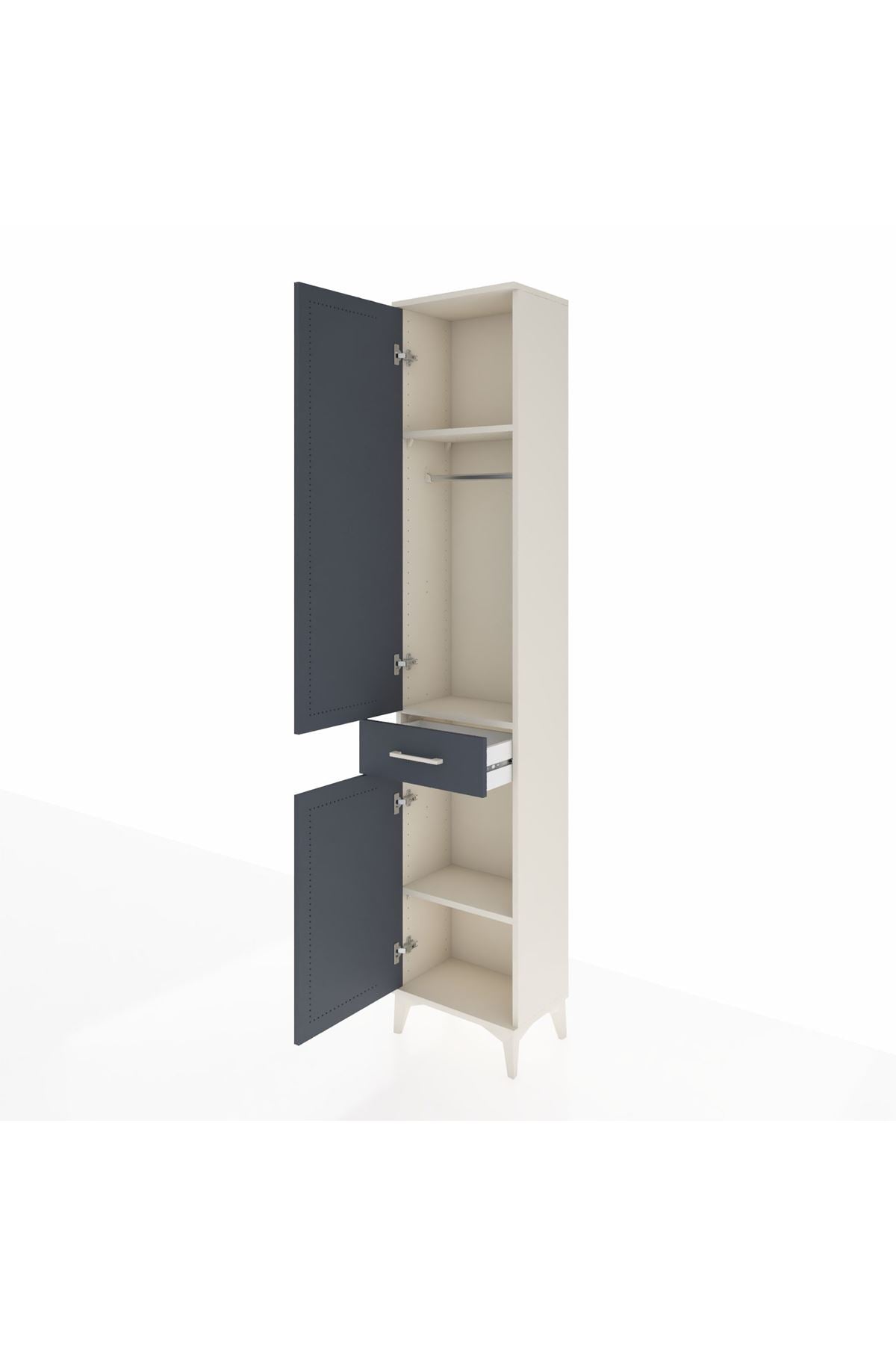 Arges Dolap 3 Raflı Tek Çekmeceli Tek Askılı 44x30x221 - S28M183V2A