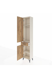 Arges Dolap 3 Raflı Tek Çekmeceli Tek Askılı 44x30x221 - S28M183V3A