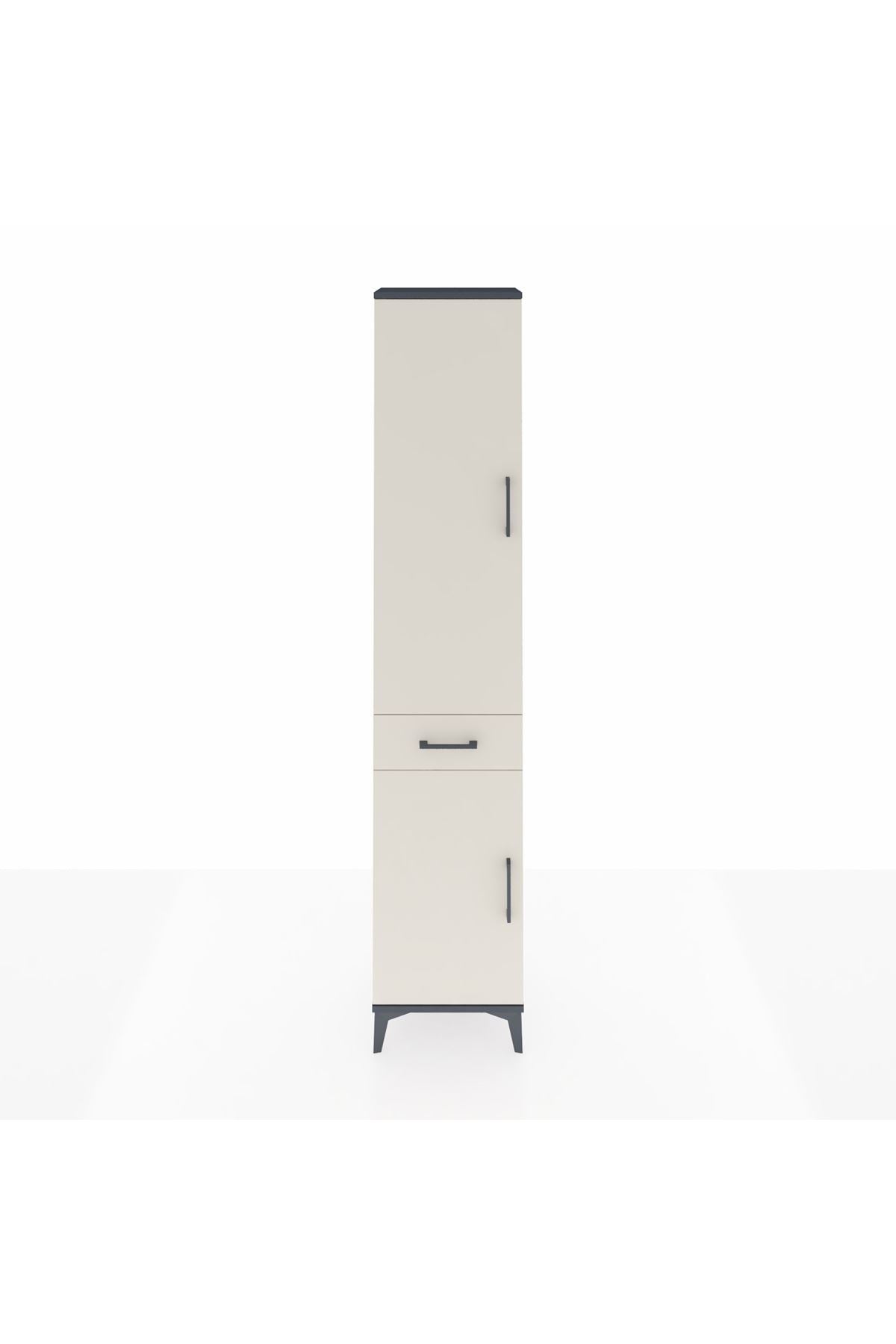 Arges Dolap 3 Raflı Tek Çekmeceli Tek Askılı 44x30x221 - S28M183V4A