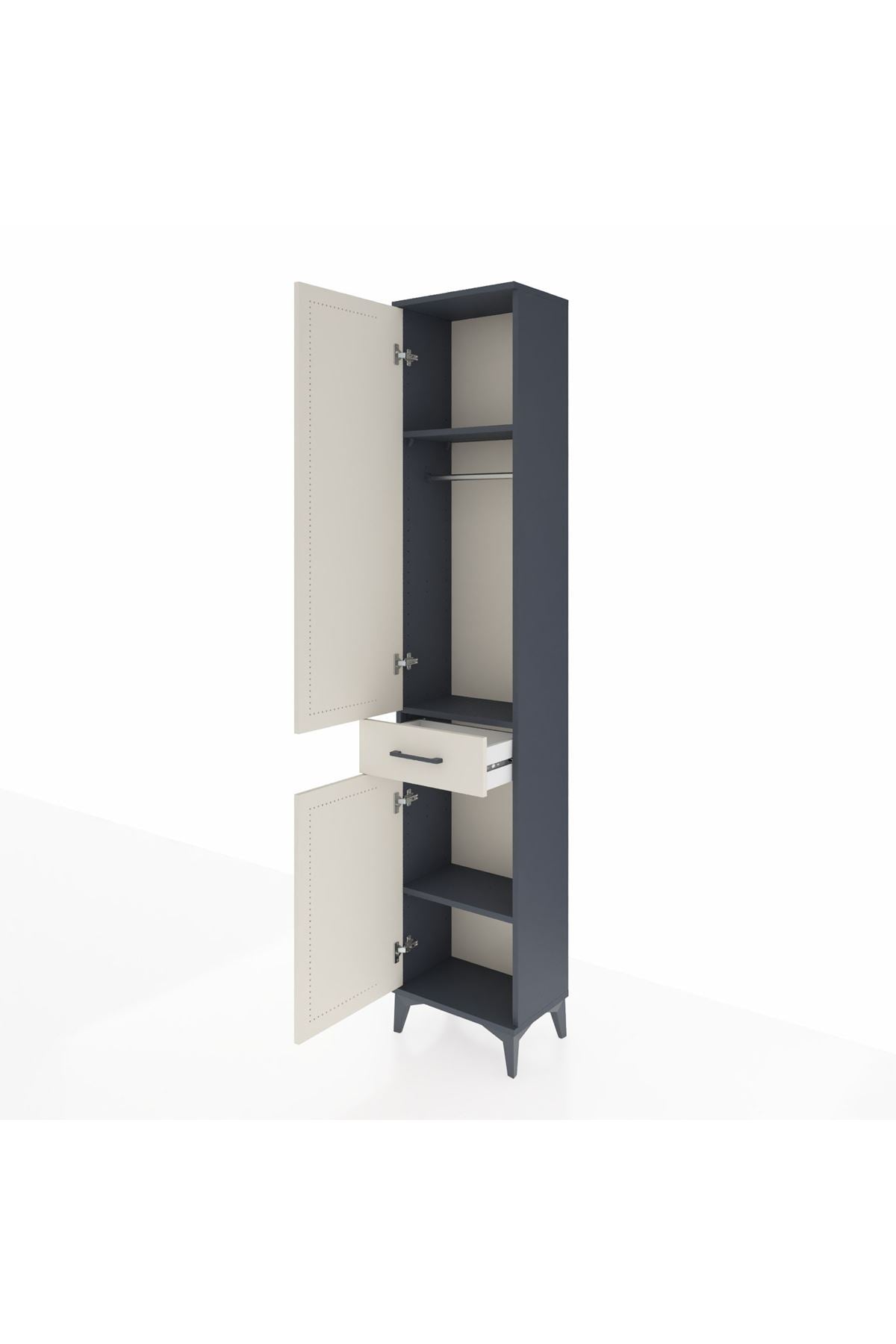 Arges Dolap 3 Raflı Tek Çekmeceli Tek Askılı 44x30x221 - S28M183V4A