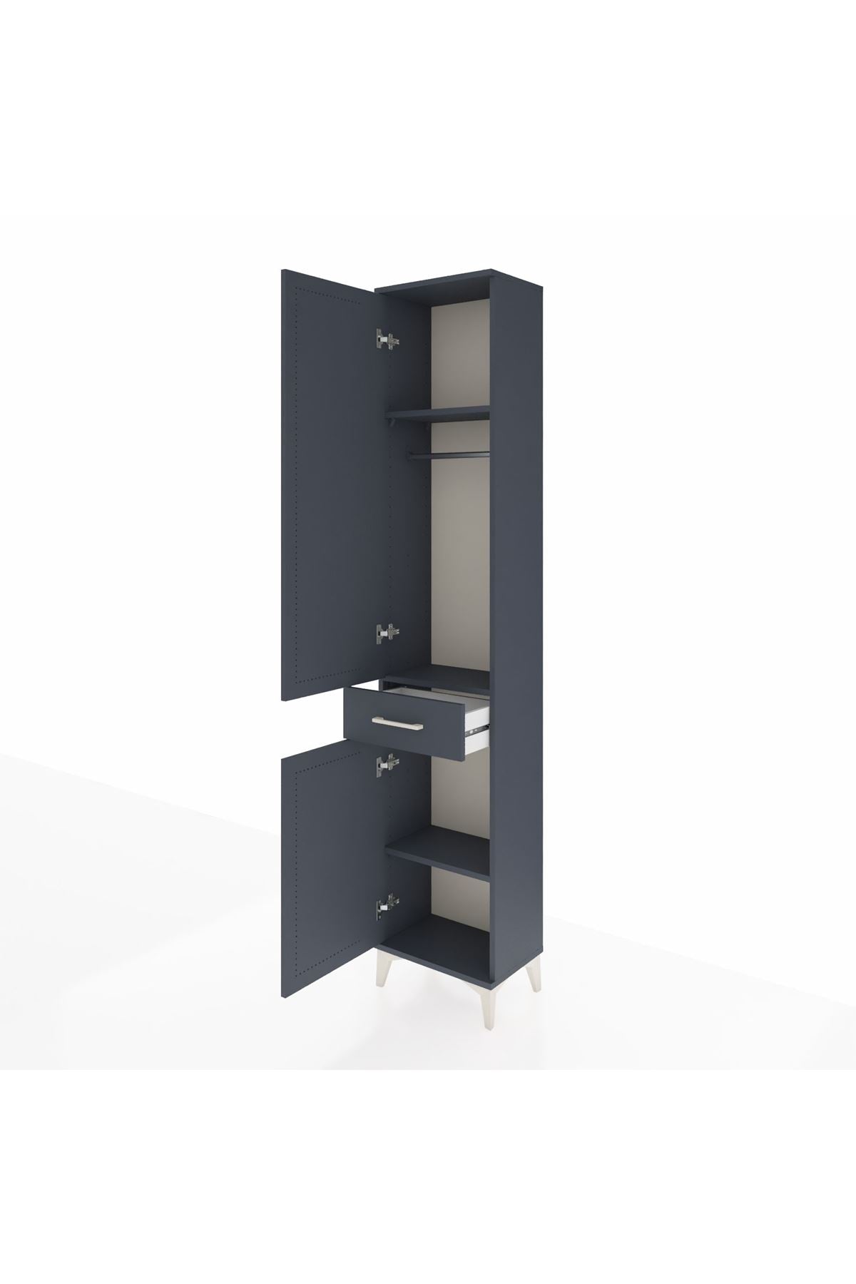 Arges Dolap 3 Raflı Tek Çekmeceli Tek Askılı 44x30x221 - S28M183V5A