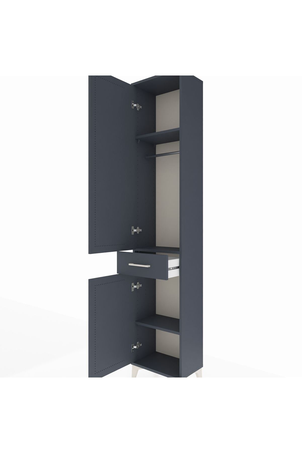 Arges Dolap 3 Raflı Tek Çekmeceli Tek Askılı 44x30x221 - S28M183V5A
