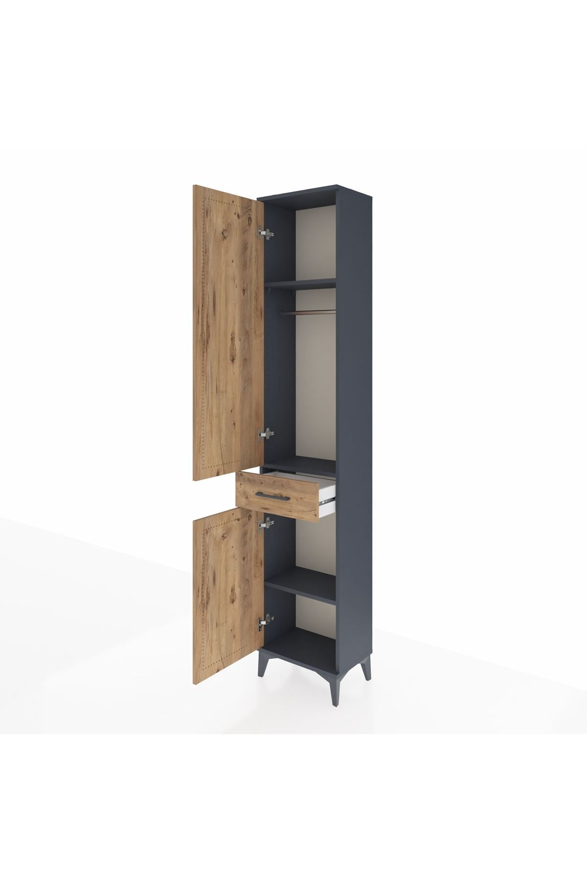 Arges Dolap 3 Raflı Tek Çekmeceli Tek Askılı 44x30x221 - S28M183V6A