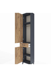 Arges Dolap 3 Raflı Tek Çekmeceli Tek Askılı 44x30x221 - S28M183V6A