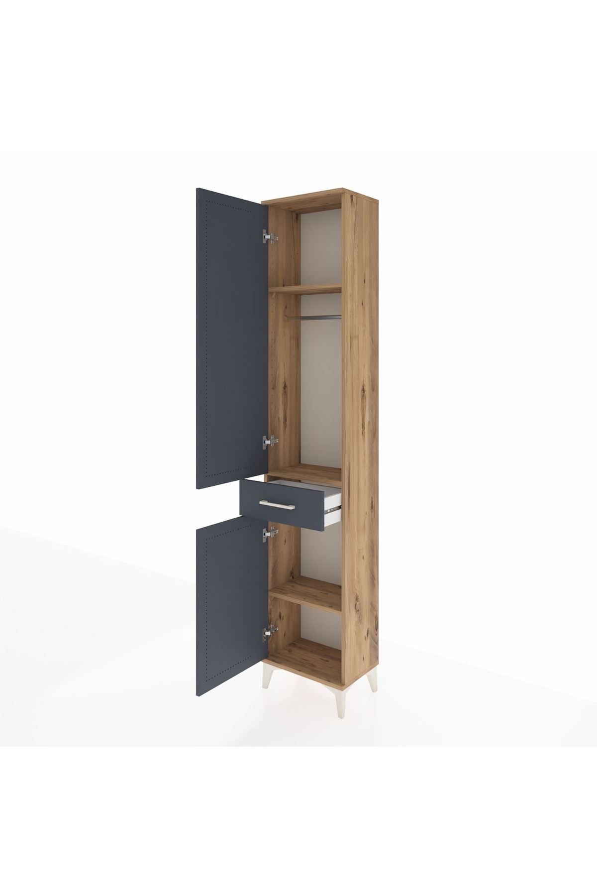Arges Dolap 3 Raflı Tek Çekmeceli Tek Askılı 44x30x221 - S28M183V8A