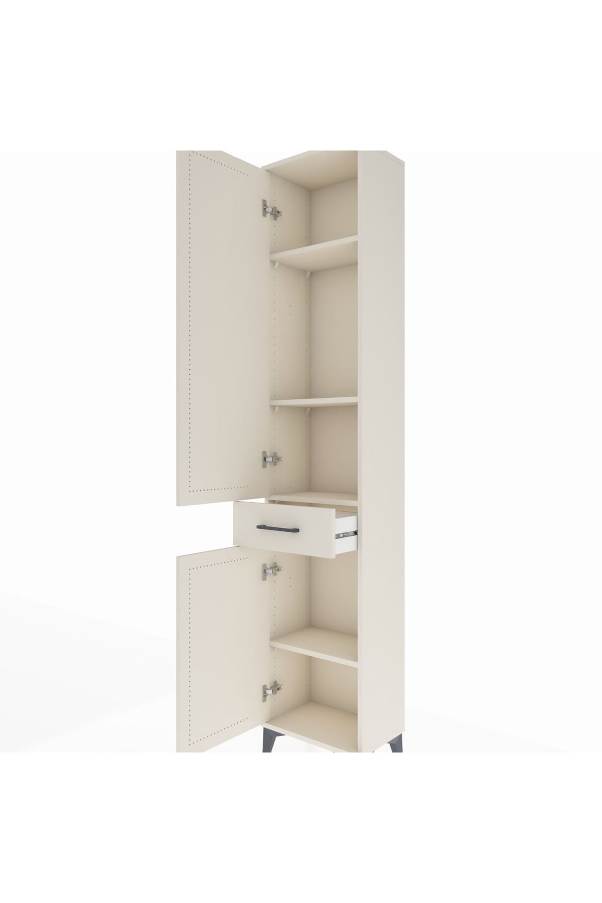 Arges Dolap 4 Raflı Tek Çekmeceli 2 Kapaklı 44x30x221 - S28M184V1A