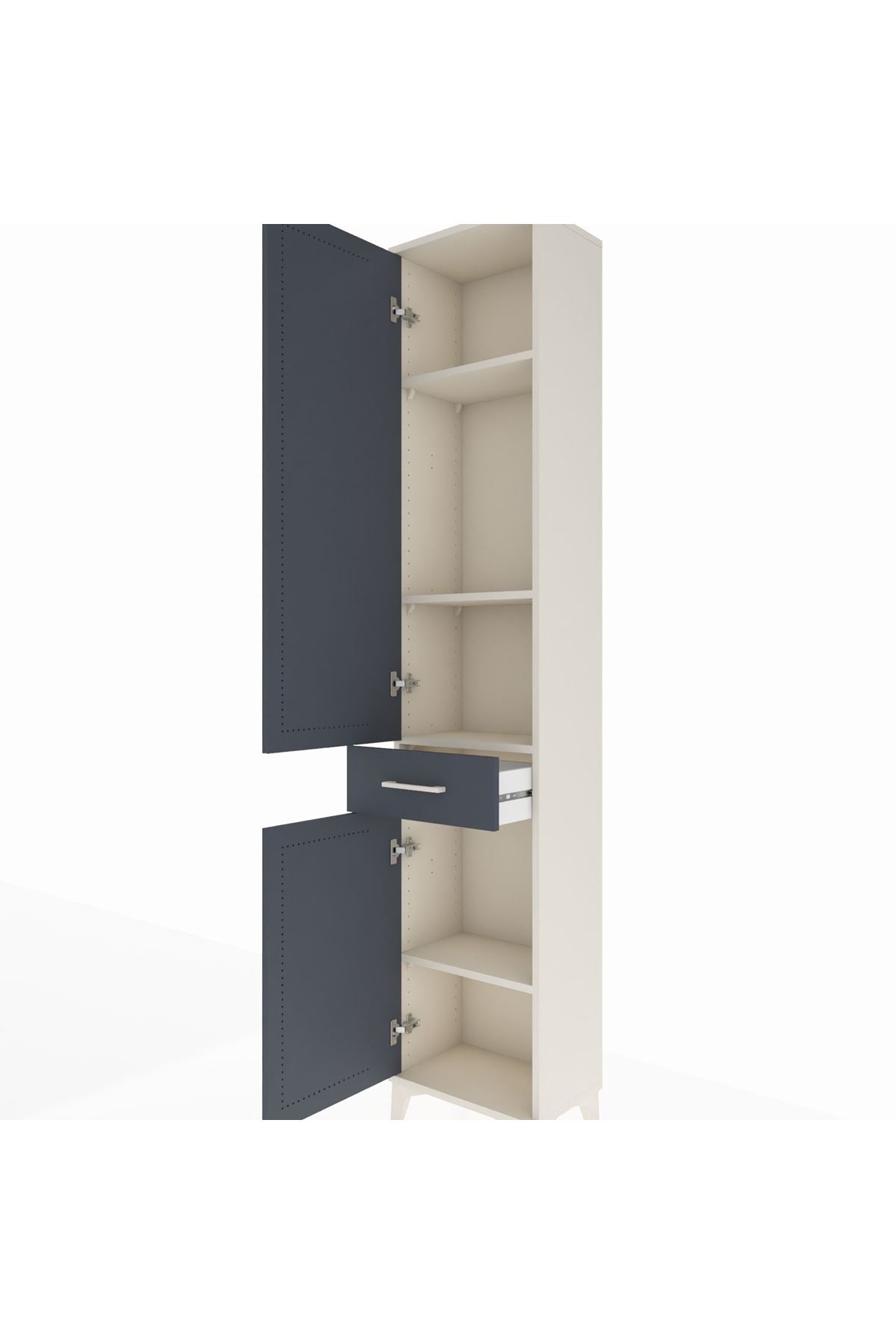 Arges Dolap 4 Raflı Tek Çekmeceli 2 Kapaklı 44x30x221 - S28M184V2A