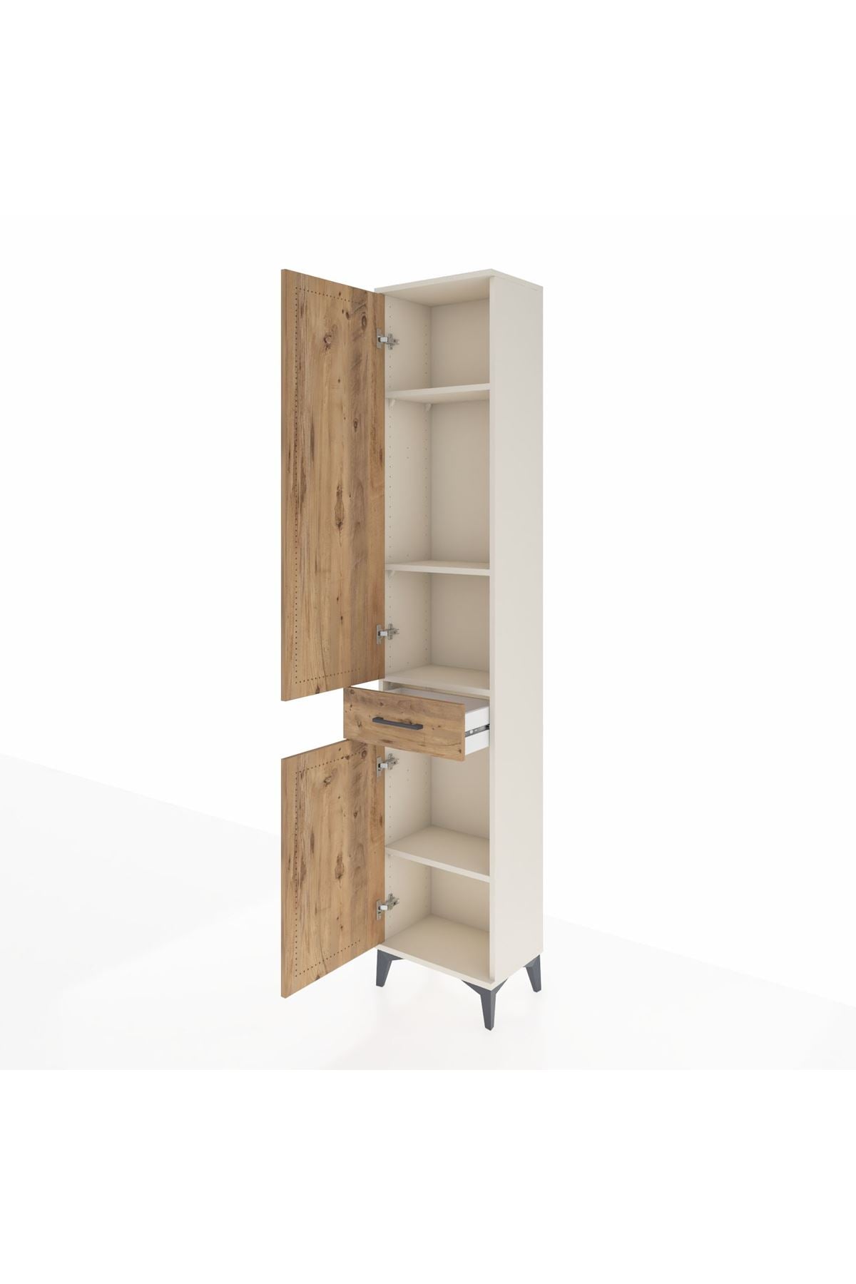Arges Dolap 4 Raflı Tek Çekmeceli 2 Kapaklı 44x30x221 - S28M184V3A
