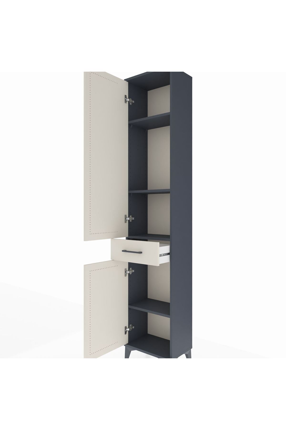 Arges Dolap 4 Raflı Tek Çekmeceli 2 Kapaklı 44x30x221 - S28M184V4A