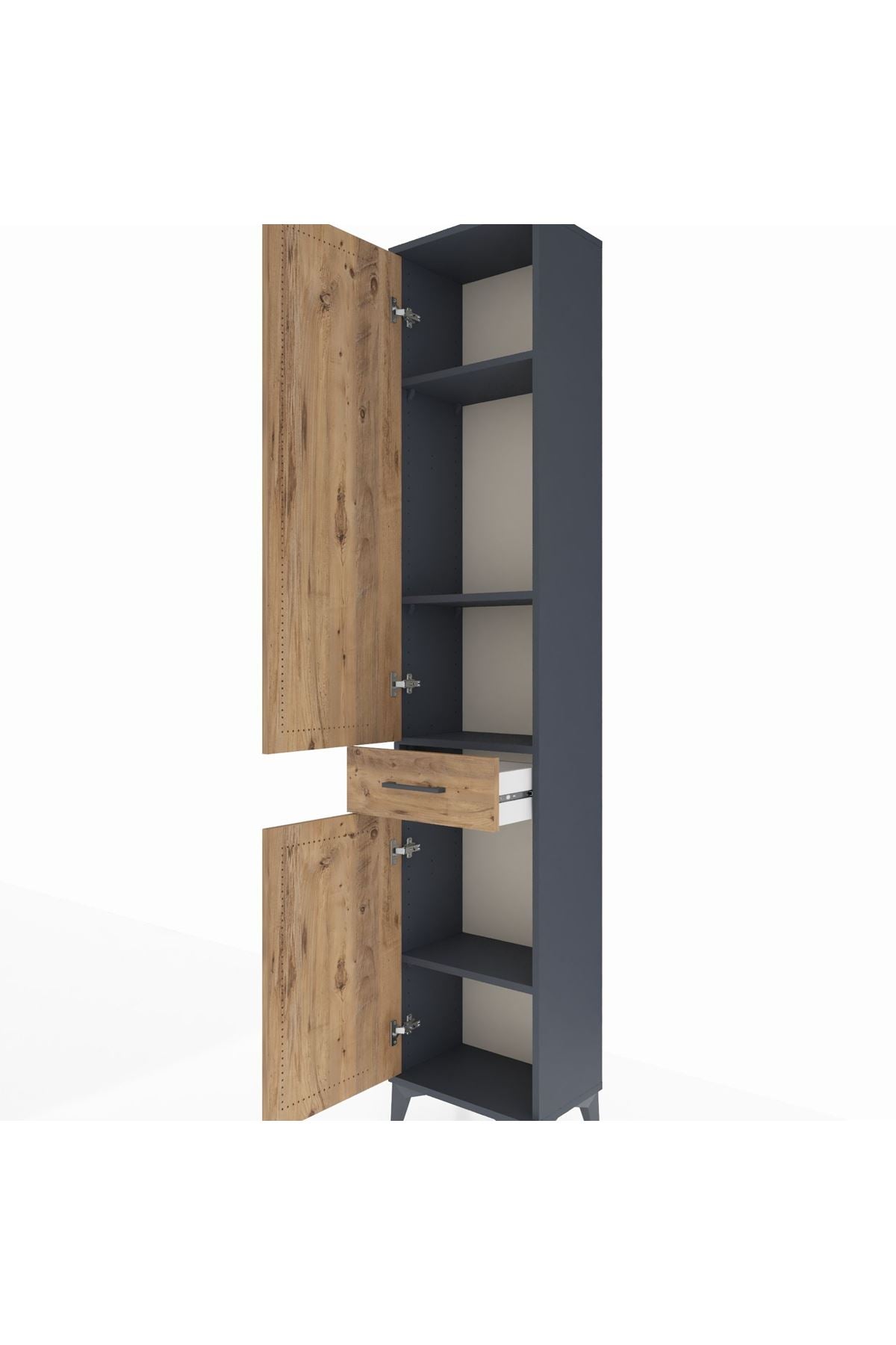 Arges Dolap 4 Raflı Tek Çekmeceli 2 Kapaklı 44x30x221 - S28M184V6A
