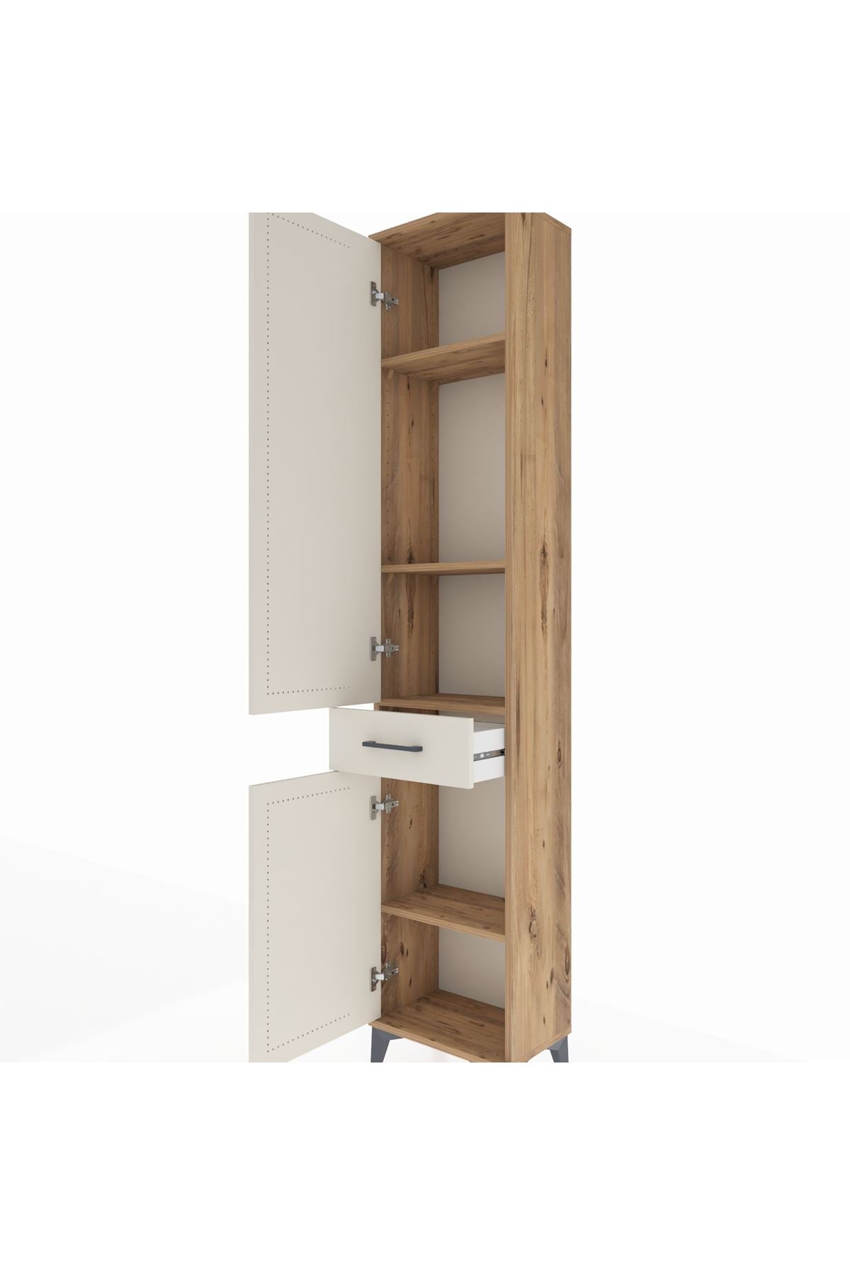 Arges Dolap 4 Raflı Tek Çekmeceli 2 Kapaklı 44x30x221 - S28M184V7A