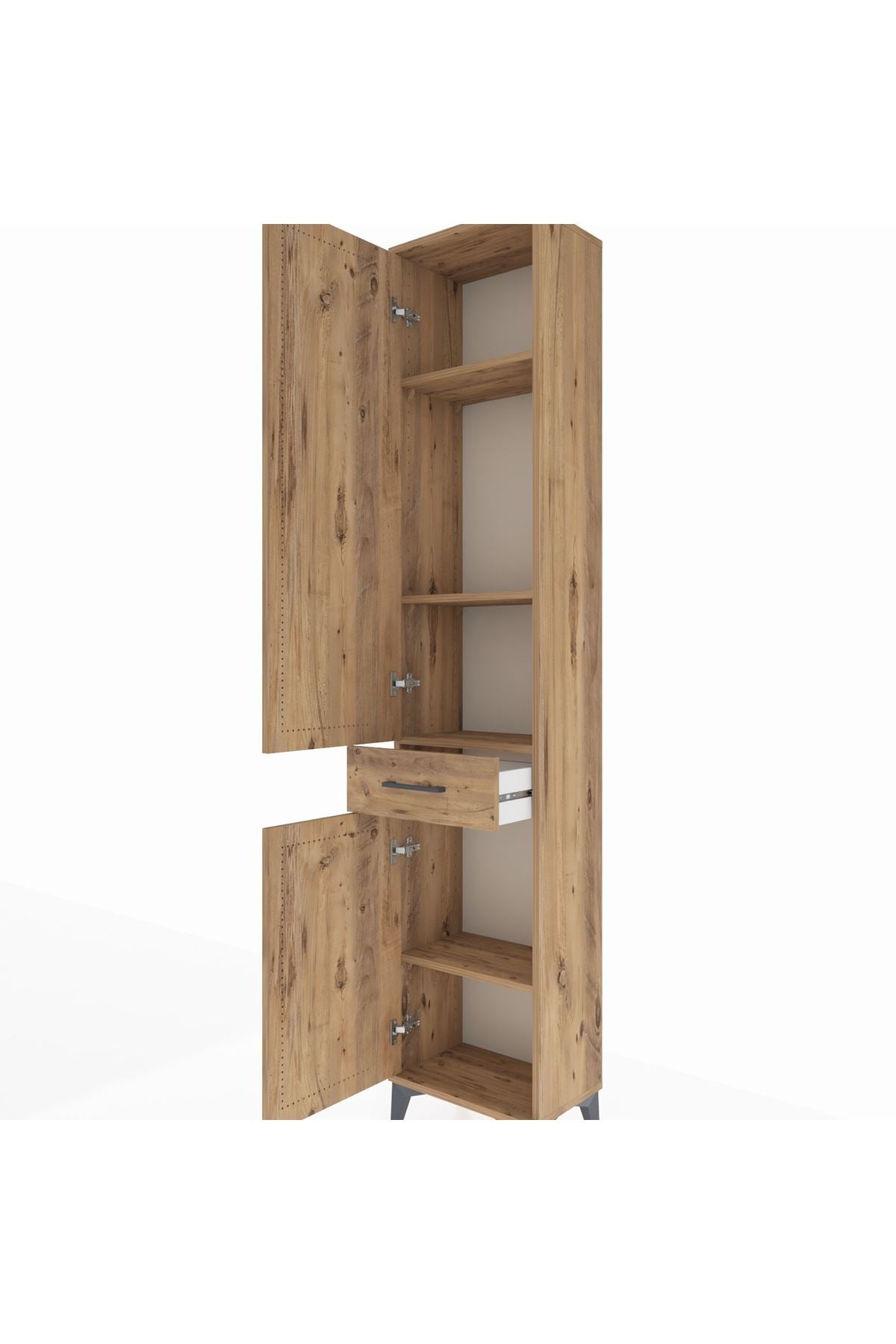 Arges Dolap 4 Raflı Tek Çekmeceli 2 Kapaklı 44x30x221 - S28M184V9A