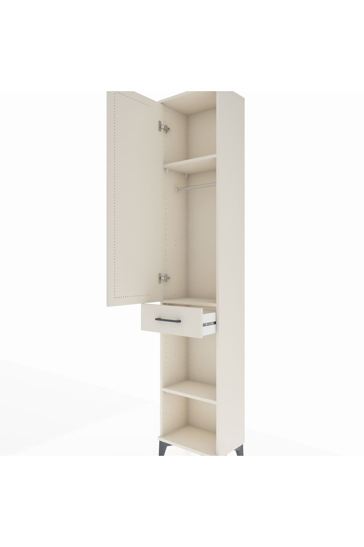 Arges Dolap 3 Raflı Tek Çekmeceli Tek Askılı 44x30x221 - S28M186V1A