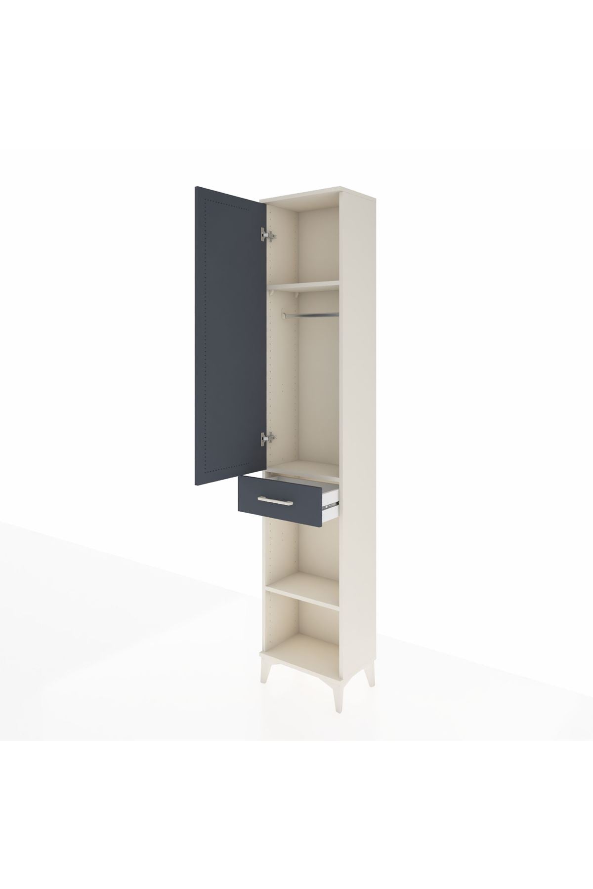 Arges Dolap 3 Raflı Tek Çekmeceli Tek Askılı 44x30x221 - S28M186V2A