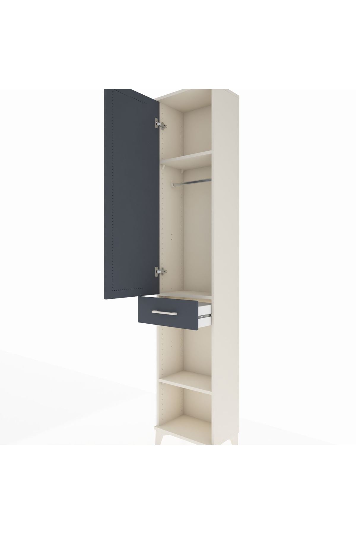 Arges Dolap 3 Raflı Tek Çekmeceli Tek Askılı 44x30x221 - S28M186V2A