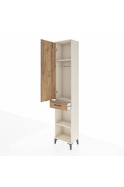Arges Dolap 3 Raflı Tek Çekmeceli Tek Askılı 44x30x221 - S28M186V3A