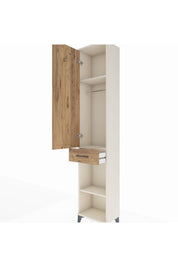 Arges Dolap 3 Raflı Tek Çekmeceli Tek Askılı 44x30x221 - S28M186V3A