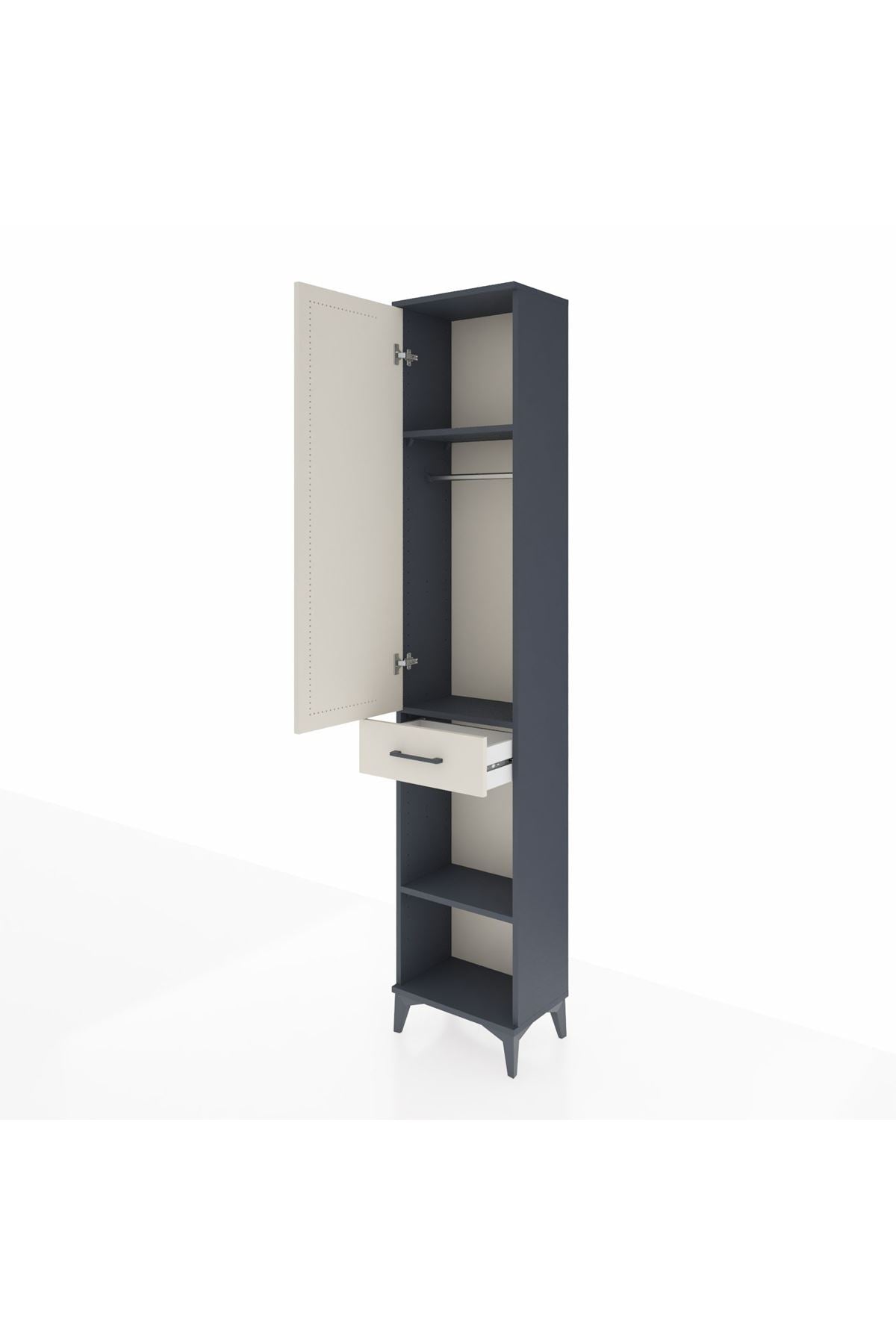 Arges Dolap 3 Raflı Tek Çekmeceli Tek Askılı 44x30x221 - S28M186V4A