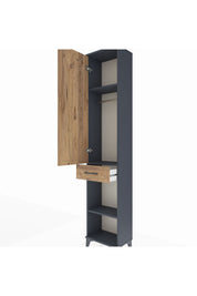 Arges Dolap 3 Raflı Tek Çekmeceli Tek Askılı 44x30x221 - S28M186V6A