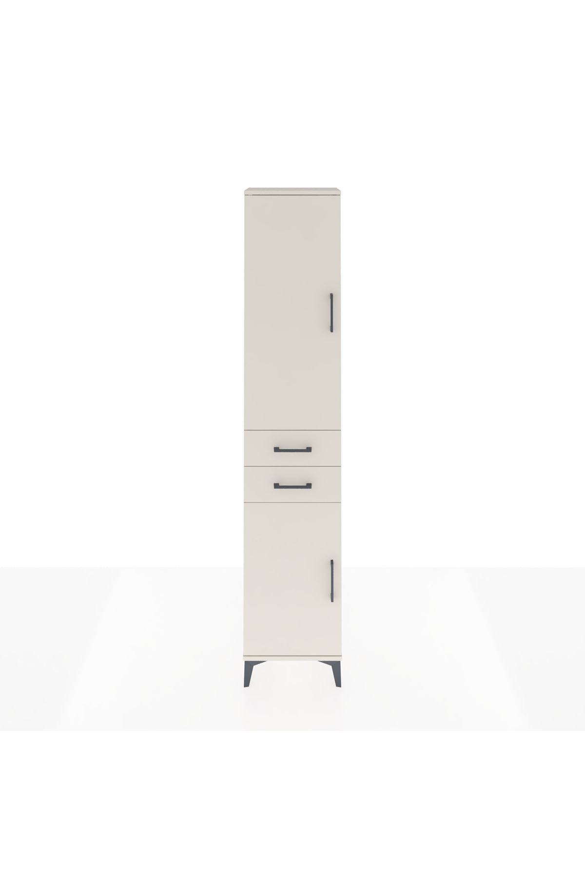 Arges Dolap 3 Raflı 2 Çekmeceli Tek Askılı 44x30x221 - S28M187V1A