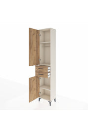 Arges Dolap 3 Raflı 2 Çekmeceli Tek Askılı 44x30x221 - S28M187V3A