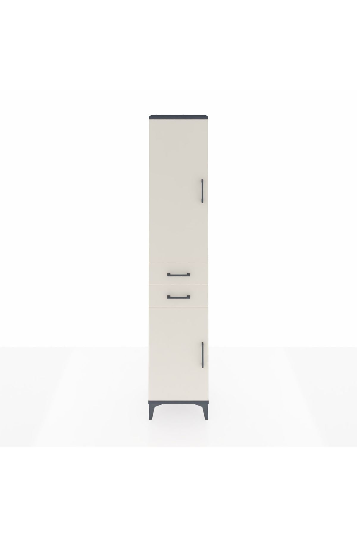 Arges Dolap 3 Raflı 2 Çekmeceli Tek Askılı 44x30x221 - S28M187V4A