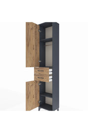 Arges Dolap 3 Raflı 2 Çekmeceli Tek Askılı 44x30x221 - S28M187V6A