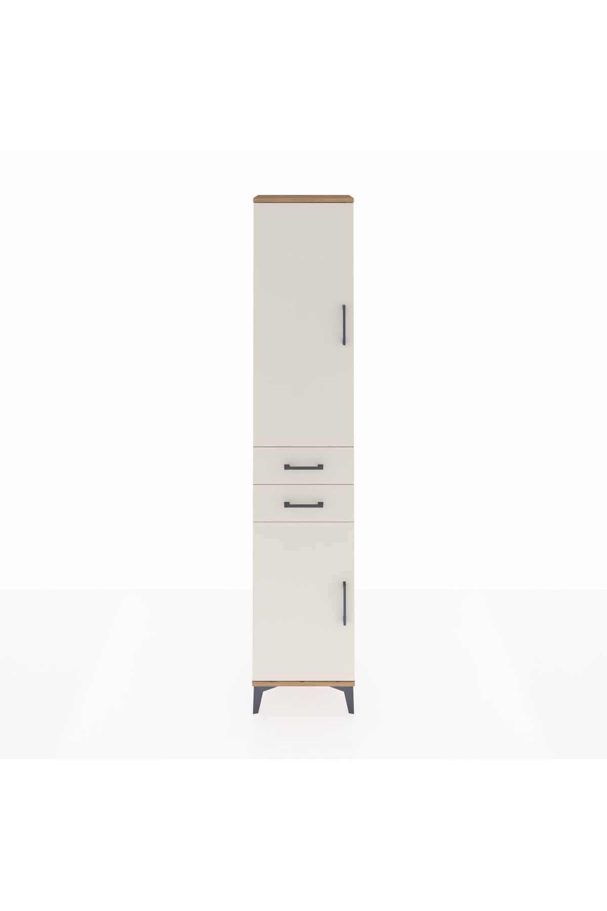 Arges Dolap 3 Raflı 2 Çekmeceli Tek Askılı 44x30x221 - S28M187V7A