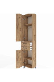 Arges Dolap 3 Raflı 2 Çekmeceli Tek Askılı 44x30x221 - S28M187V9A