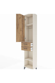 Arges Dolap 3 Raflı 2 Çekmeceli Tek Askılı 44x30x221 - S28M188V3A