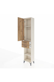 Arges Dolap 3 Raflı 2 Çekmeceli Tek Askılı 44x30x221 - S28M188V3A
