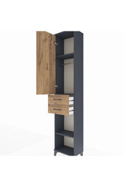 Arges Dolap 3 Raflı 2 Çekmeceli Tek Askılı 44x30x221 - S28M188V6A