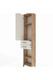 Arges Dolap 3 Raflı 2 Çekmeceli Tek Askılı 44x30x221 - S28M188V7A