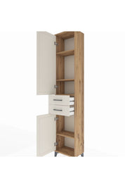 Arges Dolap 4 Raflı 2 Çekmeceli 2 Kapaklı 44x30x221 - S28M189V7A
