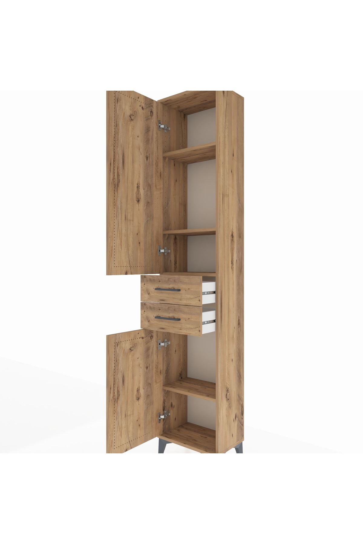 Arges Dolap 4 Raflı 2 Çekmeceli 2 Kapaklı 44x30x221 - S28M189V9A