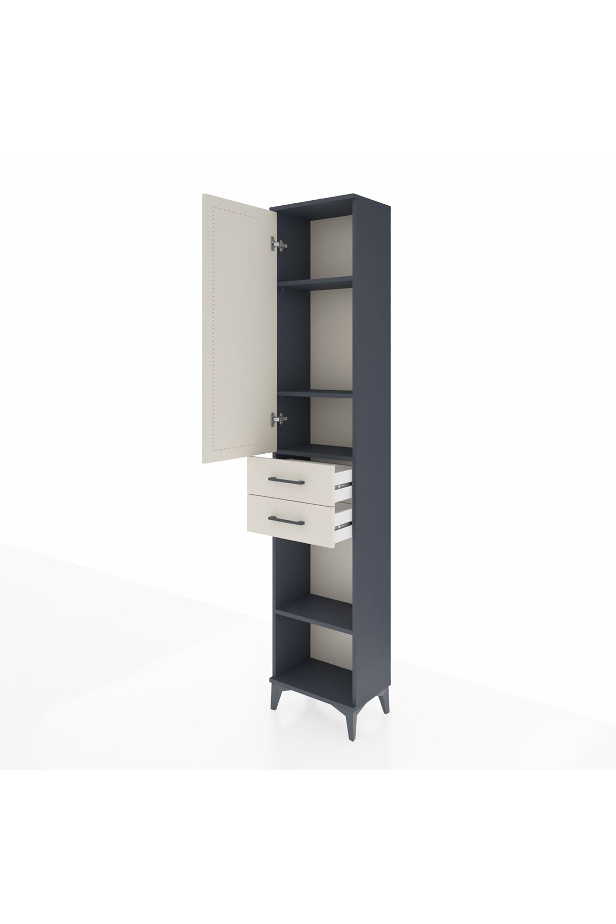 Arges Dolap 4 Raflı 2 Çekmeceli Tek Kapaklı 44x30x221 - S28M190V4A