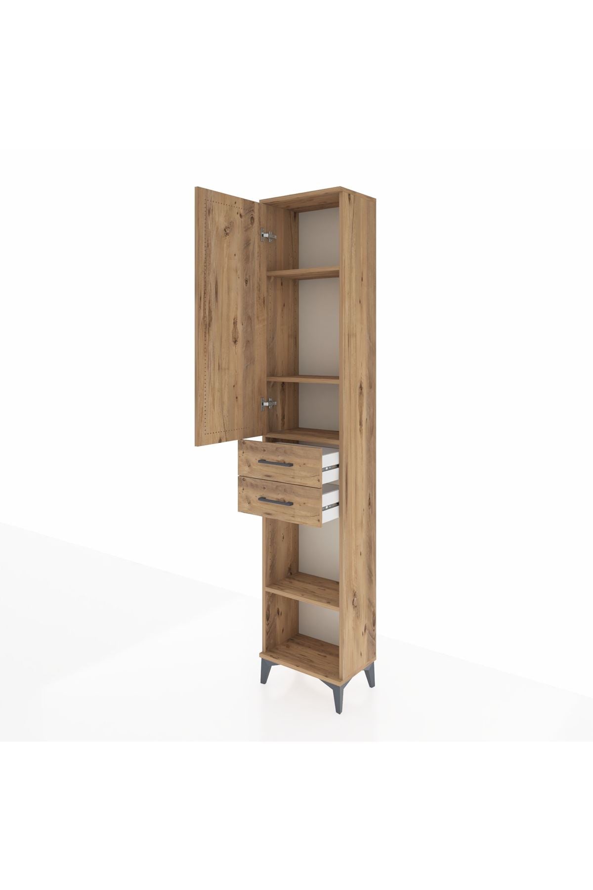 Arges Dolap 4 Raflı 2 Çekmeceli Tek Kapaklı 44x30x221 - S28M190V9A