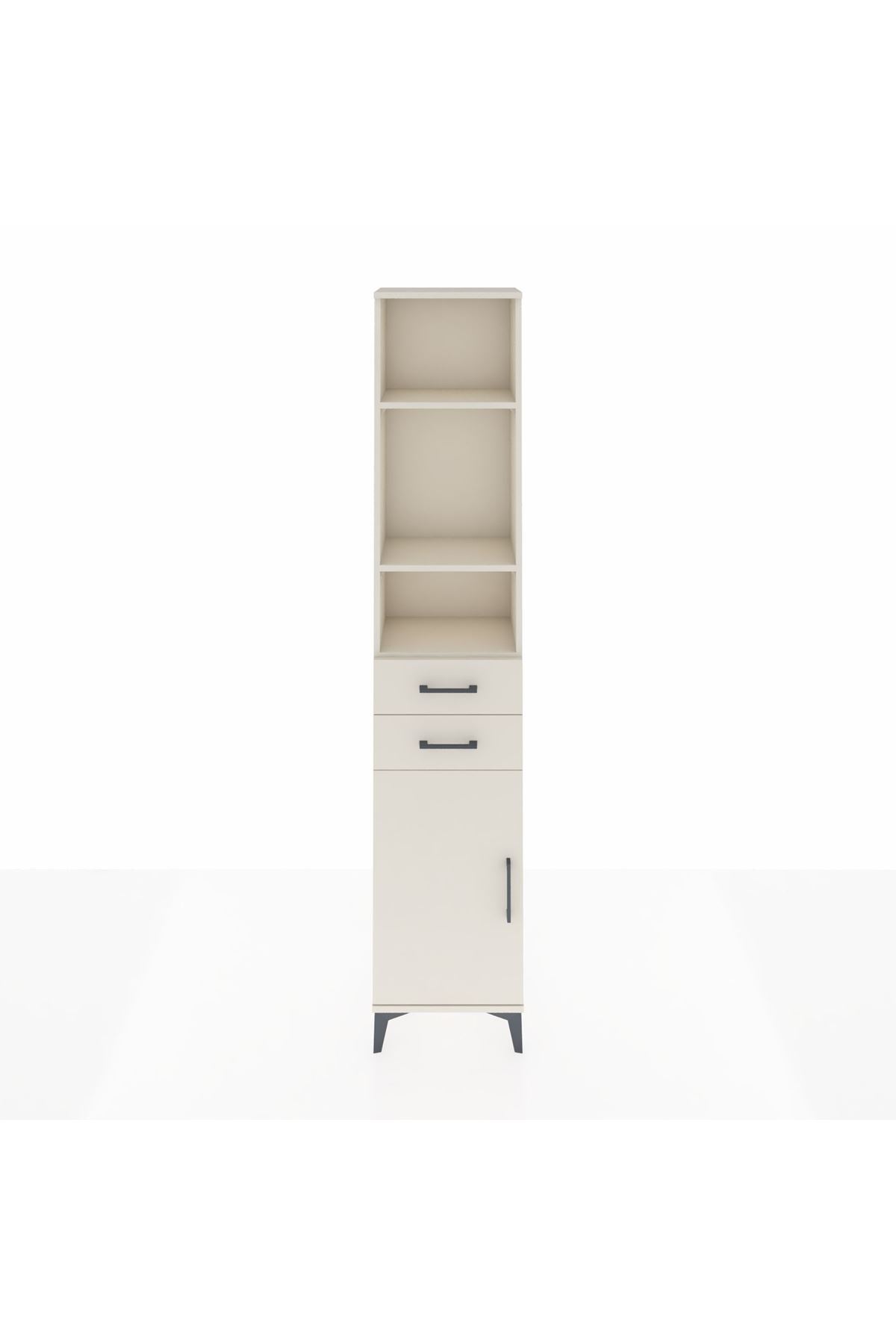 Arges Dolap 4 Raflı 2 Çekmeceli Tek Kapaklı 44x30x221 - S28M191V1A