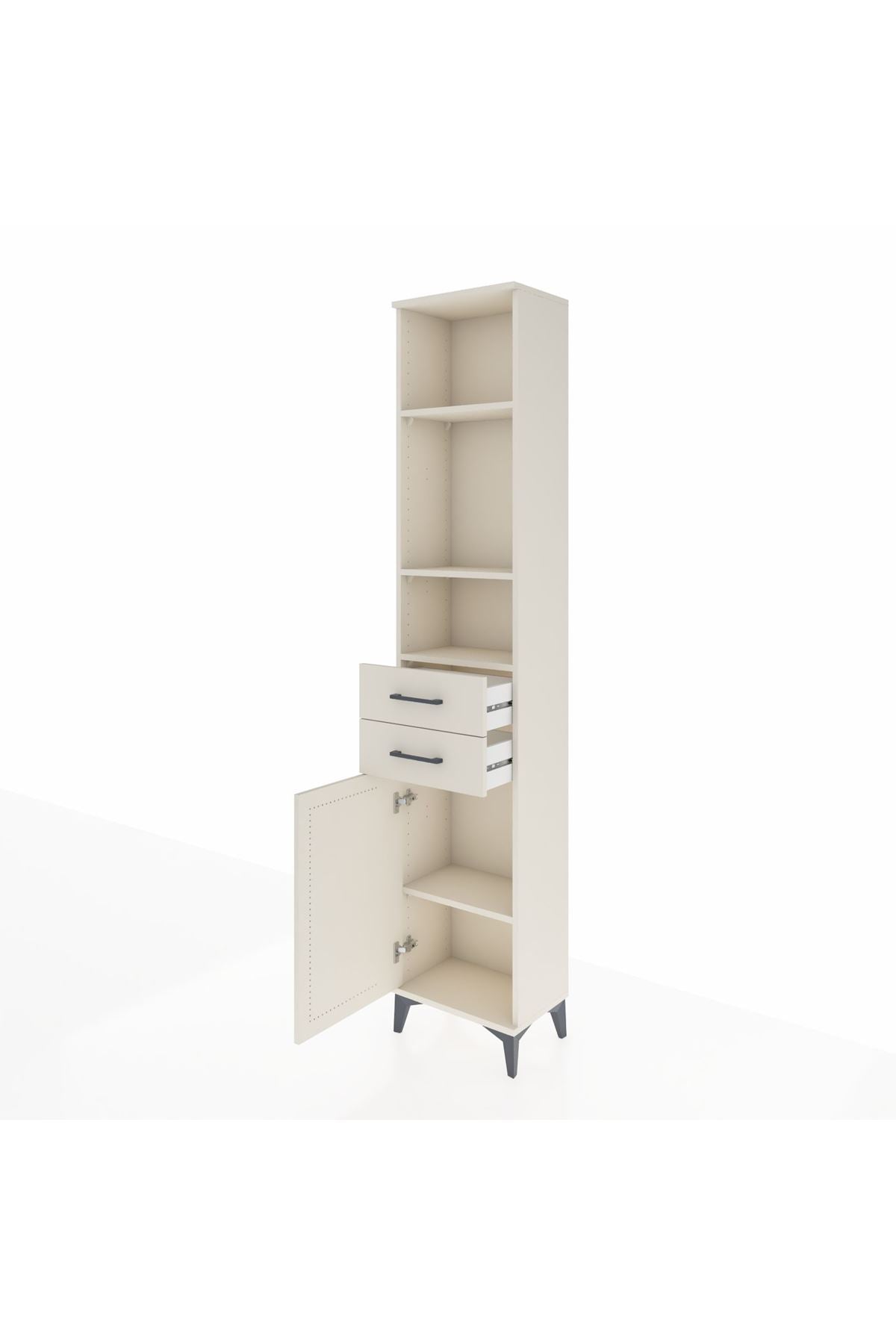 Arges Dolap 4 Raflı 2 Çekmeceli Tek Kapaklı 44x30x221 - S28M191V1A