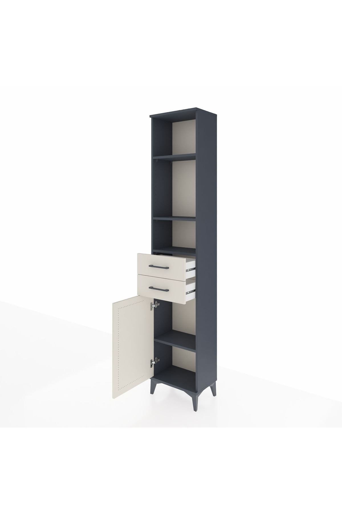 Arges Dolap 4 Raflı 2 Çekmeceli Tek Kapaklı 44x30x221 - S28M191V4A