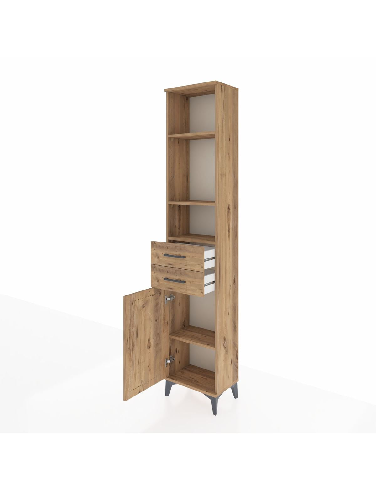 Arges Dolap 4 Raflı 2 Çekmeceli Tek Kapaklı 44x30x221 - S28M191V9A