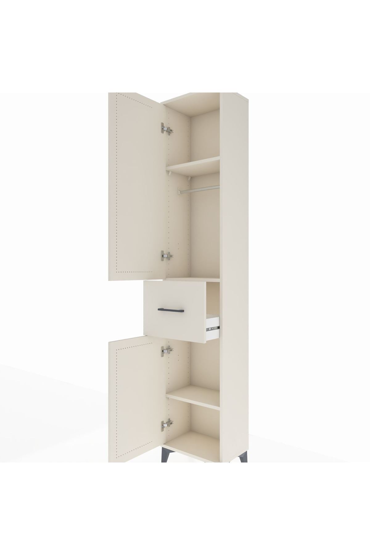 Arges Dolap 3 Raflı Tek Çekmeceli Tek Askılı 44x30x221 - S28M193V1A