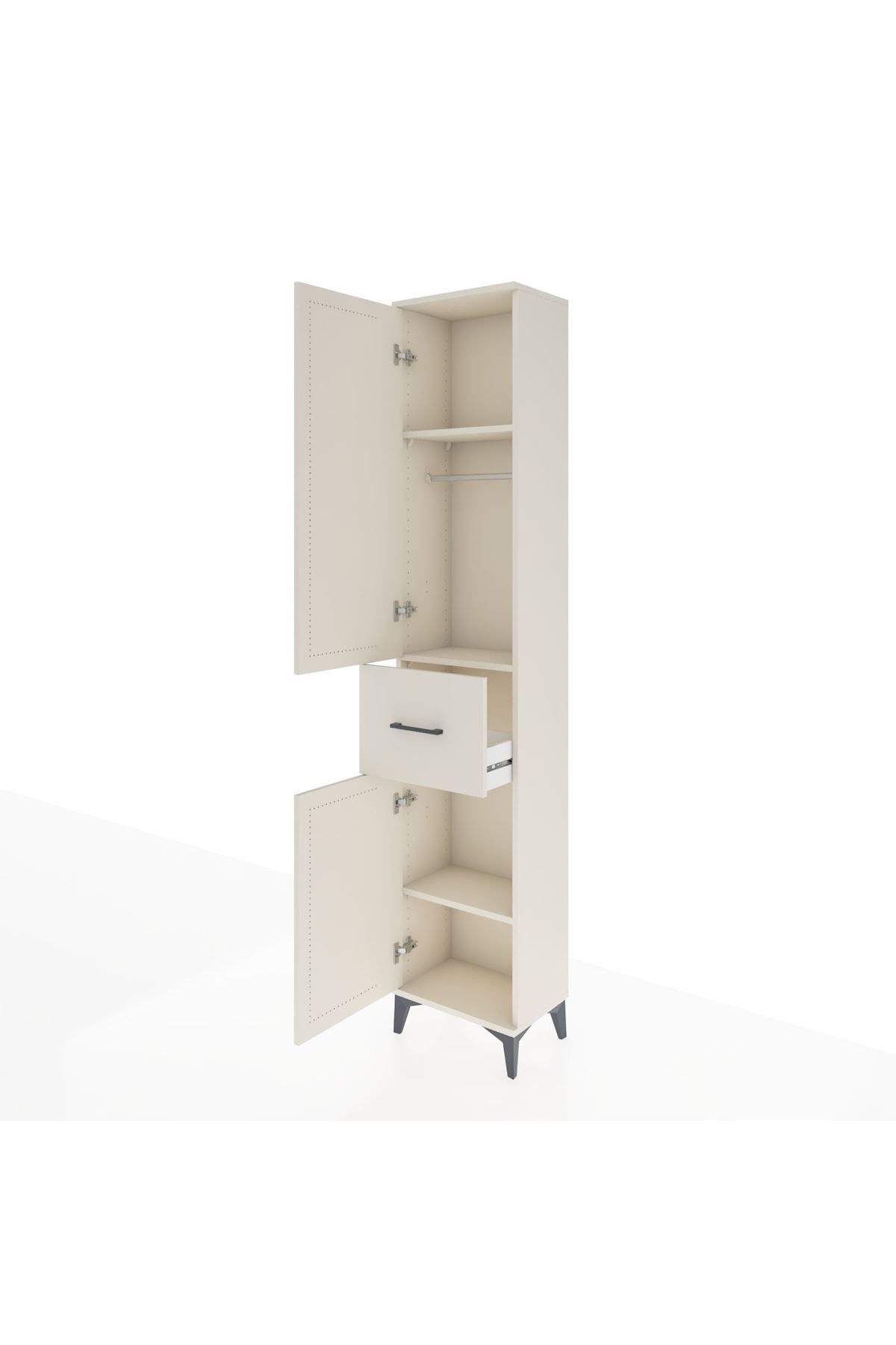 Arges Dolap 3 Raflı Tek Çekmeceli Tek Askılı 44x30x221 - S28M193V1A