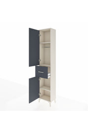 Arges Dolap 3 Raflı Tek Çekmeceli Tek Askılı 44x30x221 - S28M193V2A